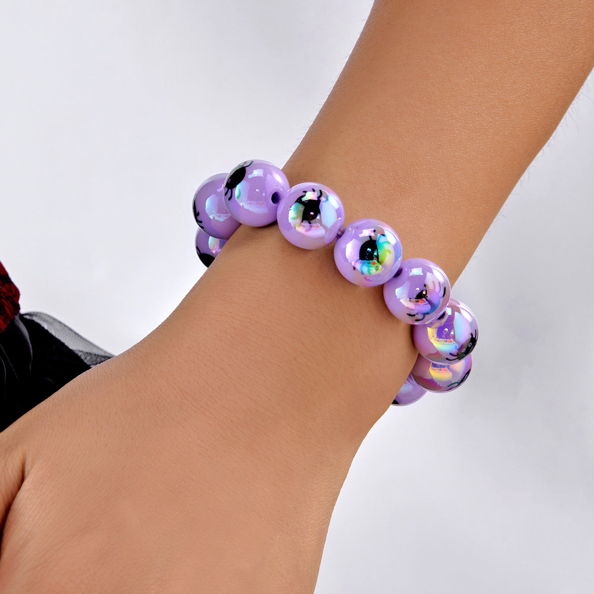 Cartoon Acrylic Beaded Stretch Bracelet Halloween Pumpkin Charm