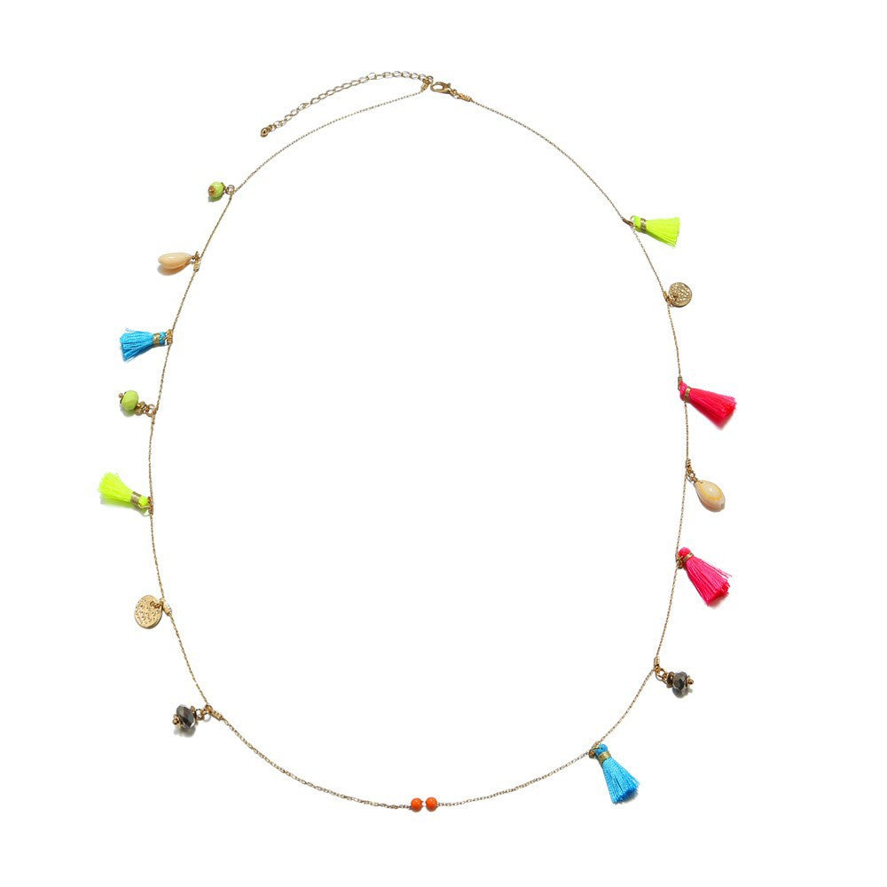 Casual Geometric Alloy Ball Chain Necklace