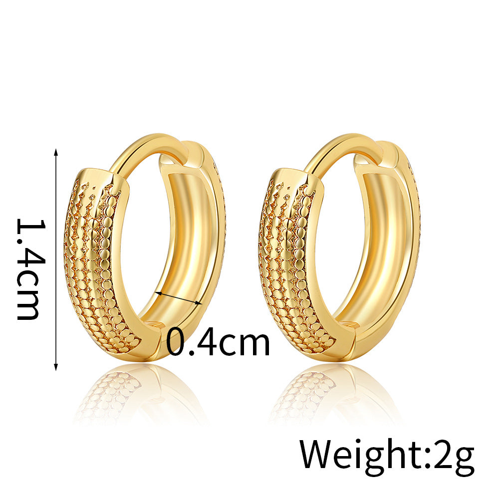 Minimalist Round Geometric Brass Plated Earrings