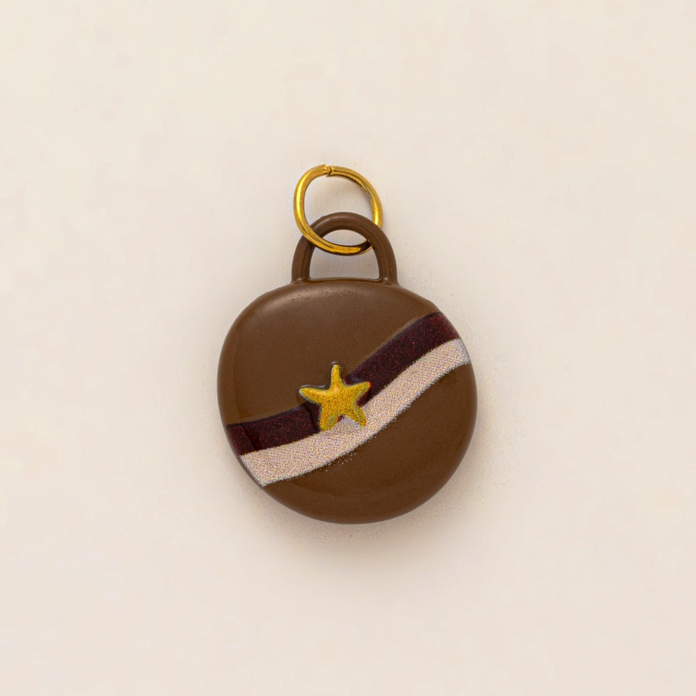 Vintage Rainbow Star Moon Plated Brass Shoe Charm