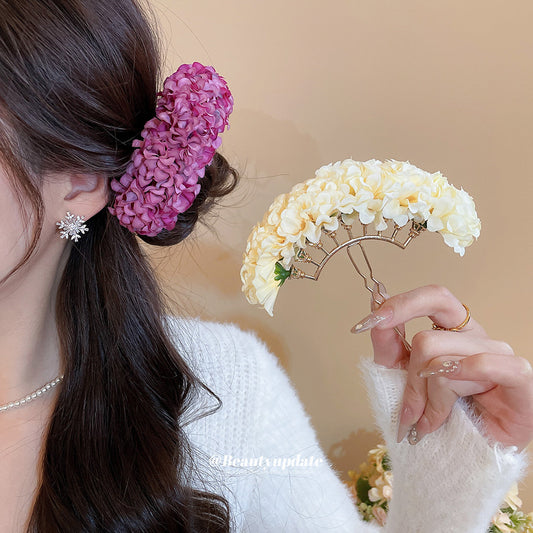 Handmade Fabric Flower Hairpin for Women Elegant Minimalist Style Floral Hair Accessory with Premium Craftsmanship and Delicate Luxury Aesthetic