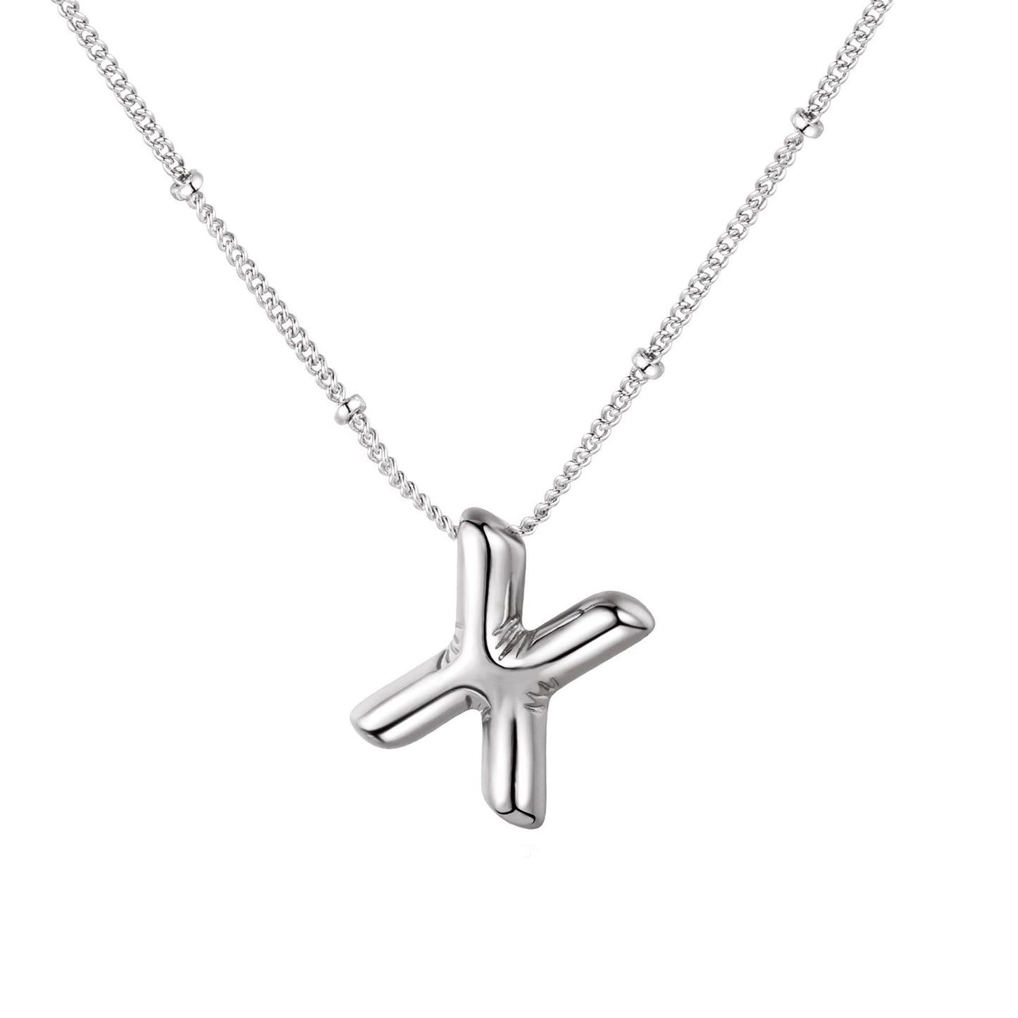 Gold Plated Brass Letter Pendant Necklace for Women