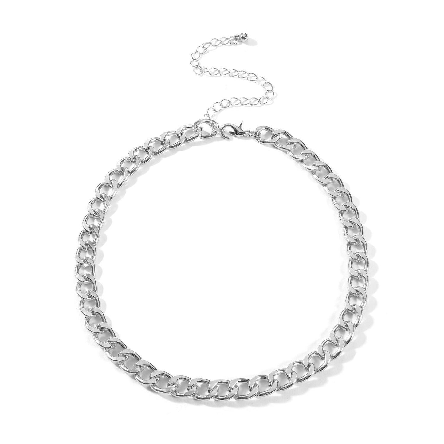 Geometric Short Chunky Necklace in Alloy with Plated Finish for Women and Men
