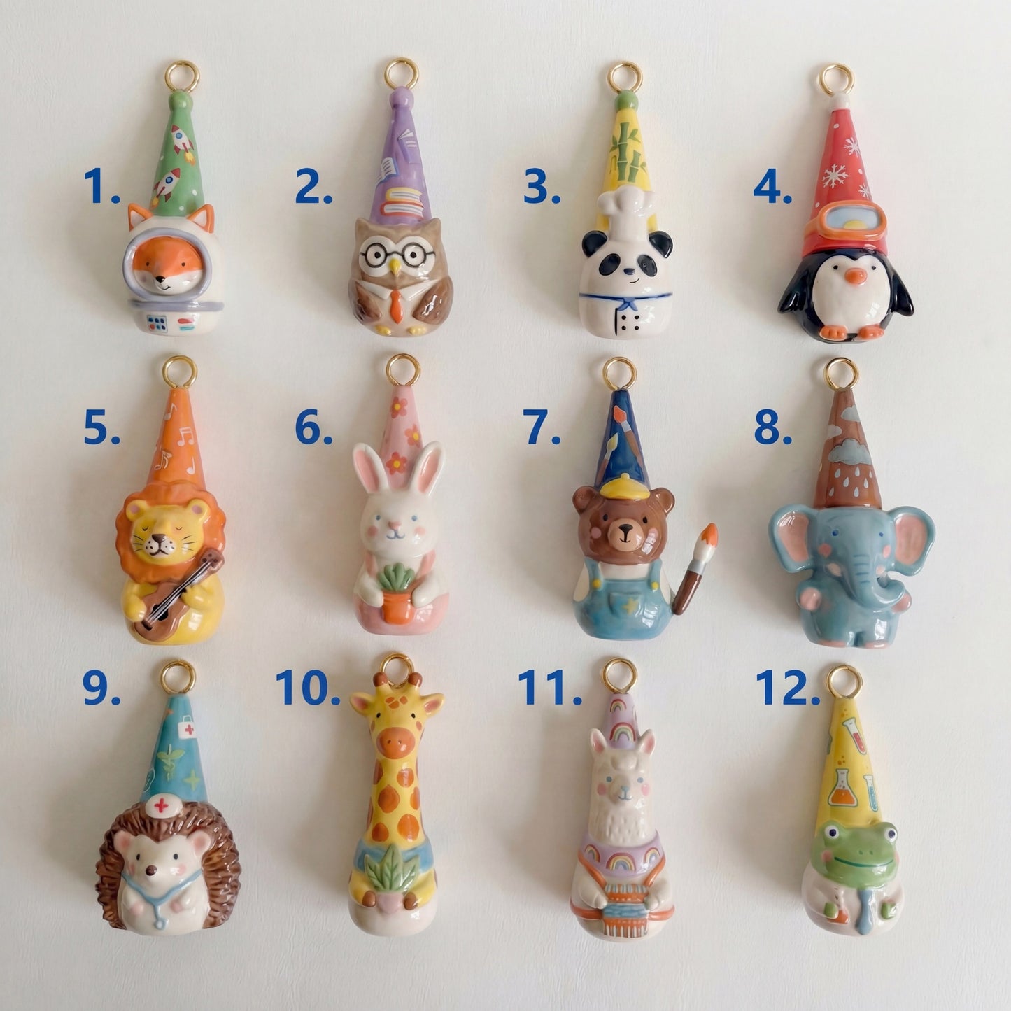 Vintage 18K Gold Plated Cartoon Animal Brass Drip Oil Pendant Charm Bar for Women