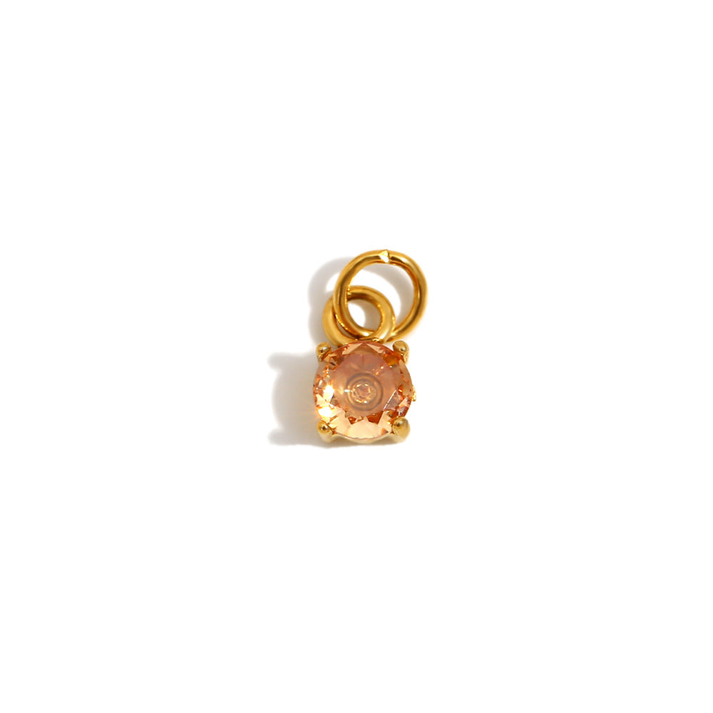 Ciondolo a Barra con Charms in Acciaio Inossidabile Geometrico Minimalista Placcato Oro 18K