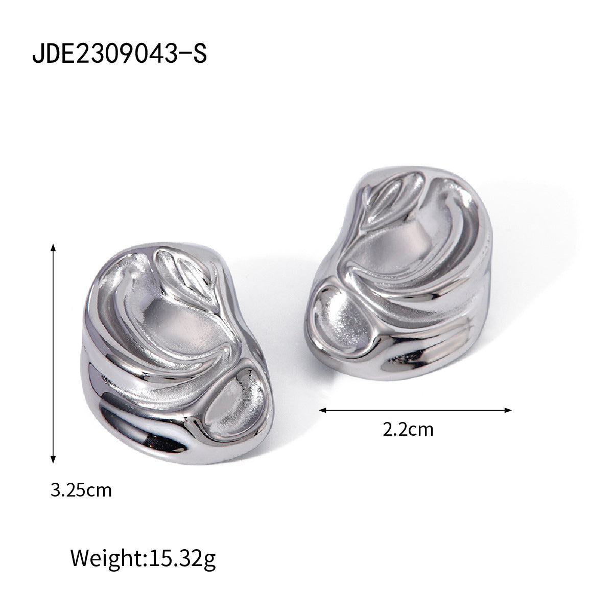 Minimalist Geometric Stainless Steel Bracelet Ring and Earrings Set with Polished Finish