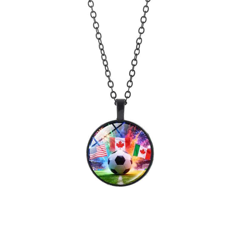 Sporty Geometric Crystal Pendant Alloy Plated Necklace Unisex Casual Chain
