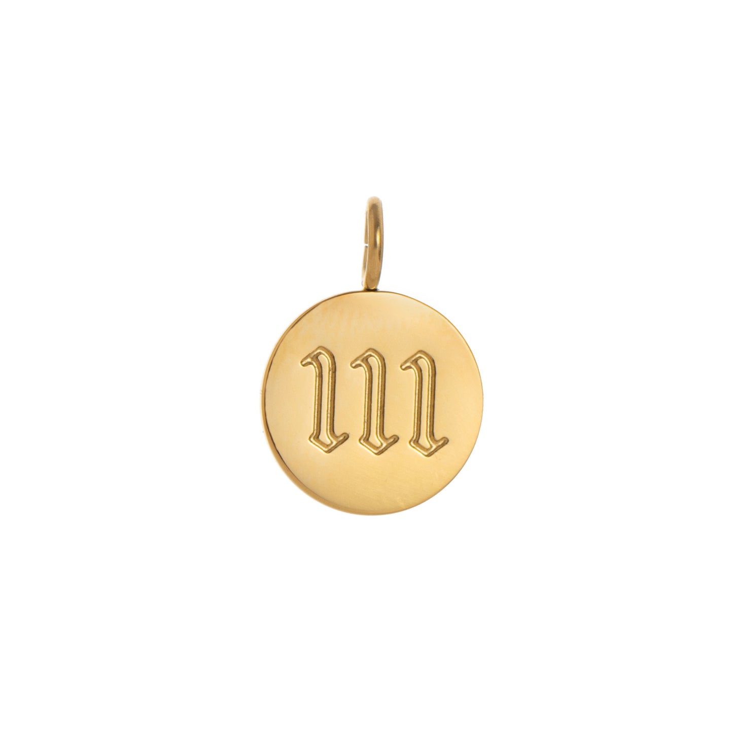 Minimalist 18K Gold Plated Stainless Steel Angel Number Letter Charm Bar with Cable Chain