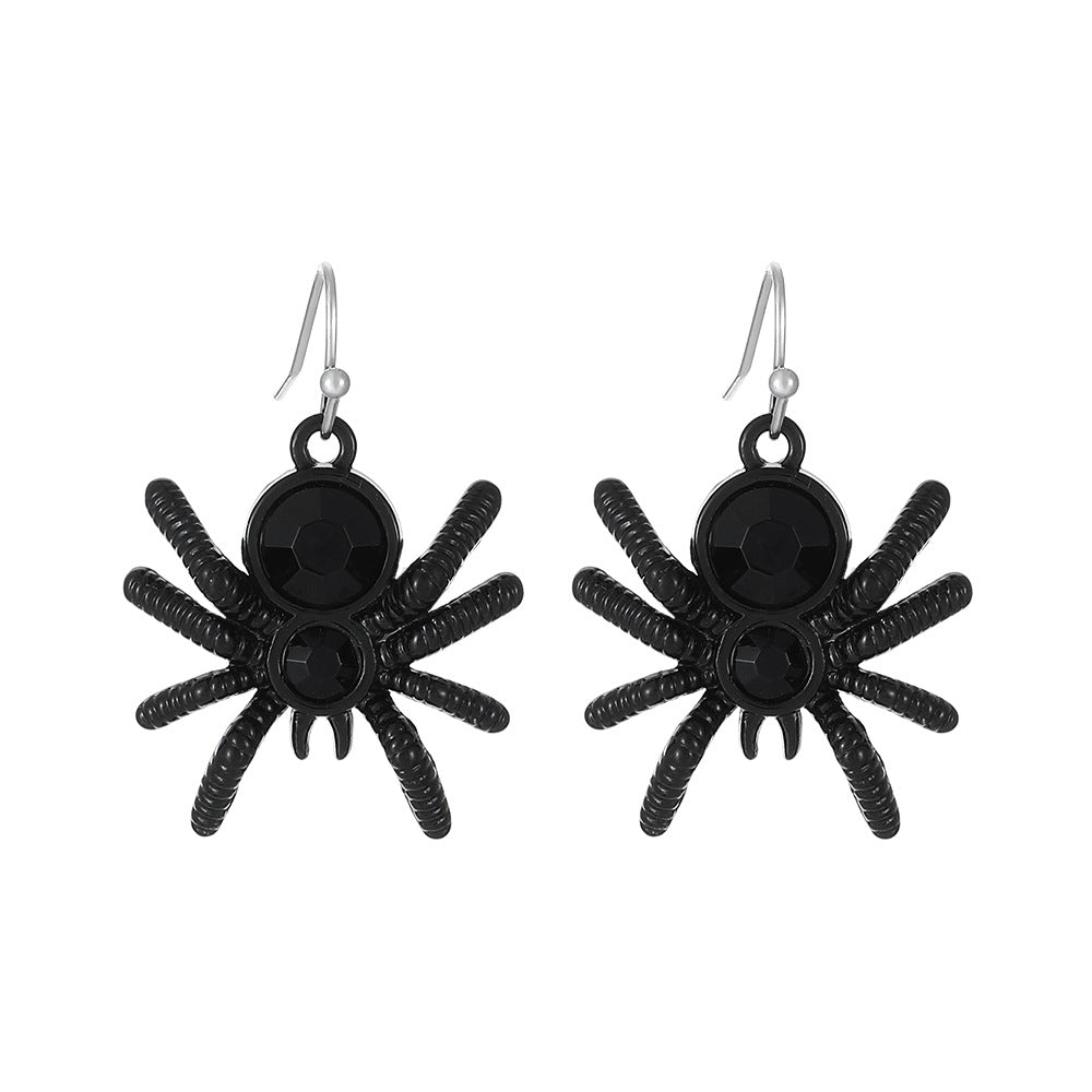 Pendientes de aleación con diseño de calabaza y calavera, estilo punk, chapados en oro, para mujer, temáticos de Halloween