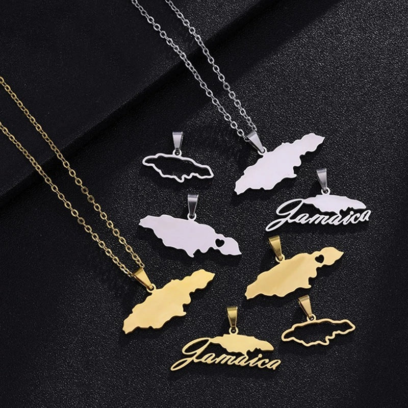 Collana con pendente geometrico in acciaio inossidabile e titanio con catena a maglie O