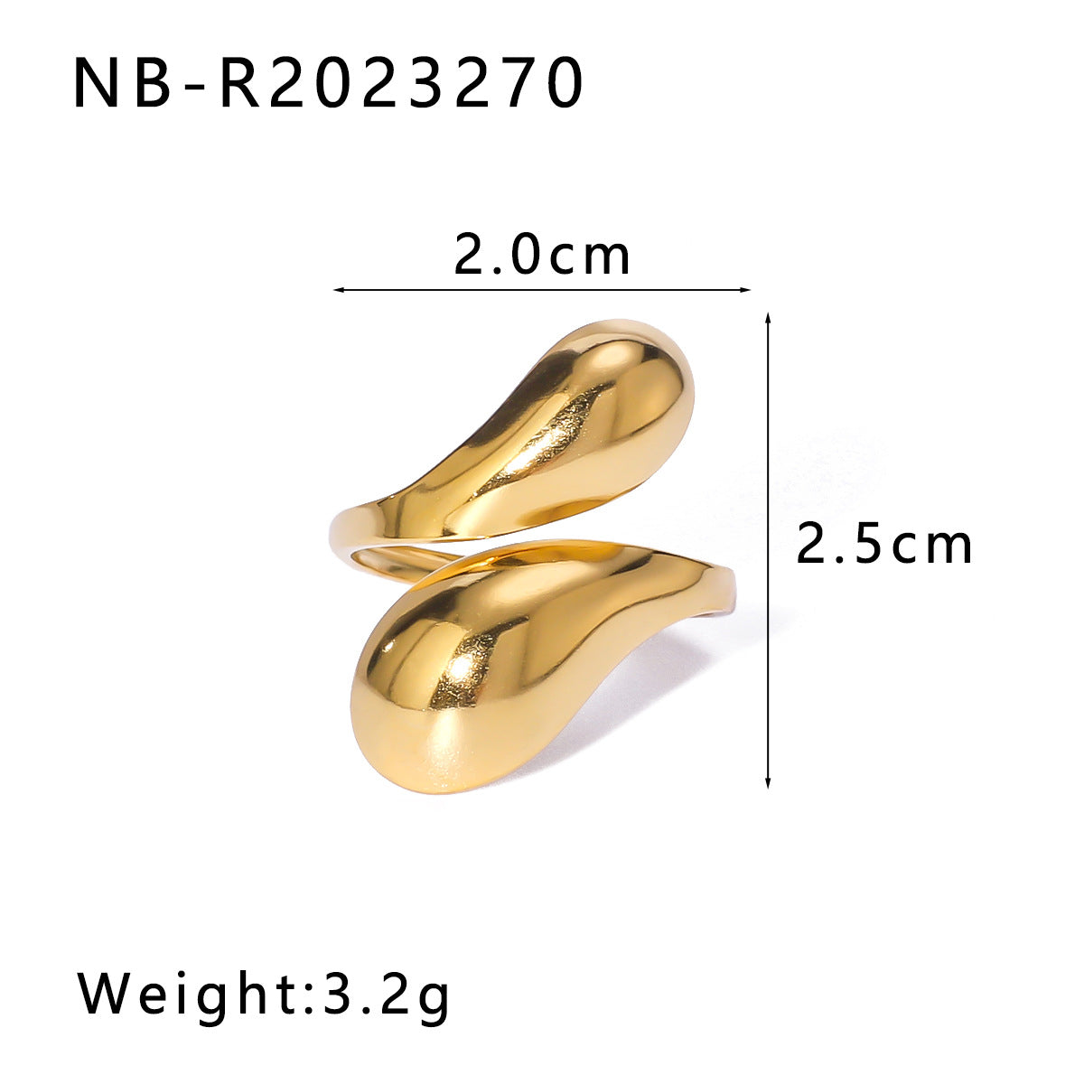 Minimalist Star-Shaped Geometric Stainless Steel Ring with 18K Gold Plating and Shell-Inspired Texture for Women