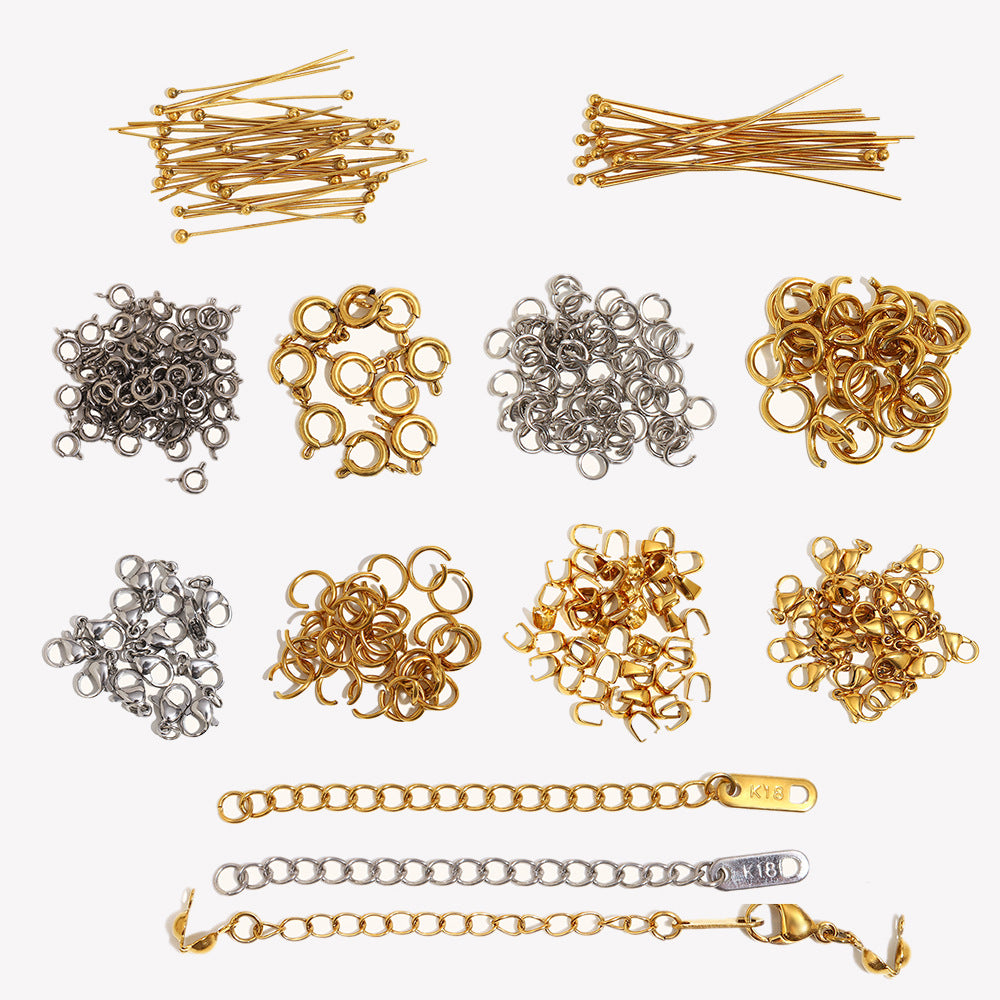 Minimalist Stainless Steel 18K Gold Plated Round DIY Charm Bar Findings