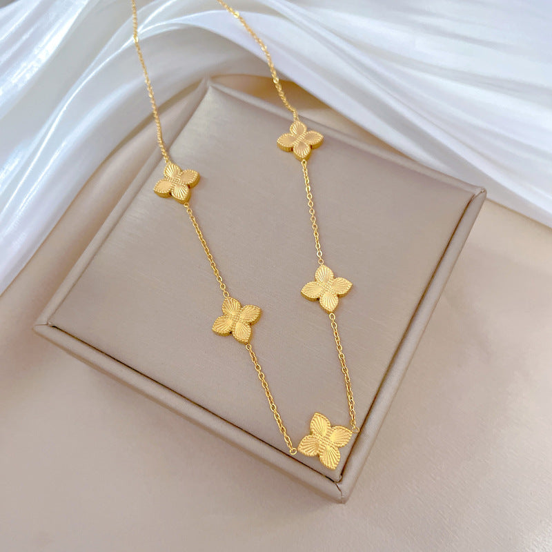 Minimalist Titanium Steel Geometric Collar Necklace with Plated Finish
