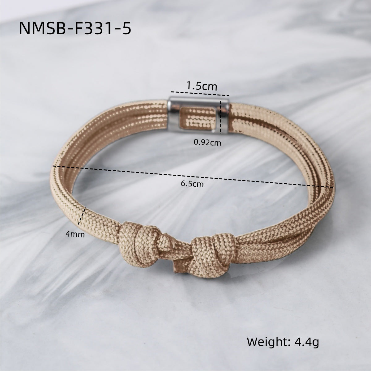Fashion 18K Gold Plated Titanium Steel Adjustable Colorful Rope Bracelet Unisex Engravable Jewelry