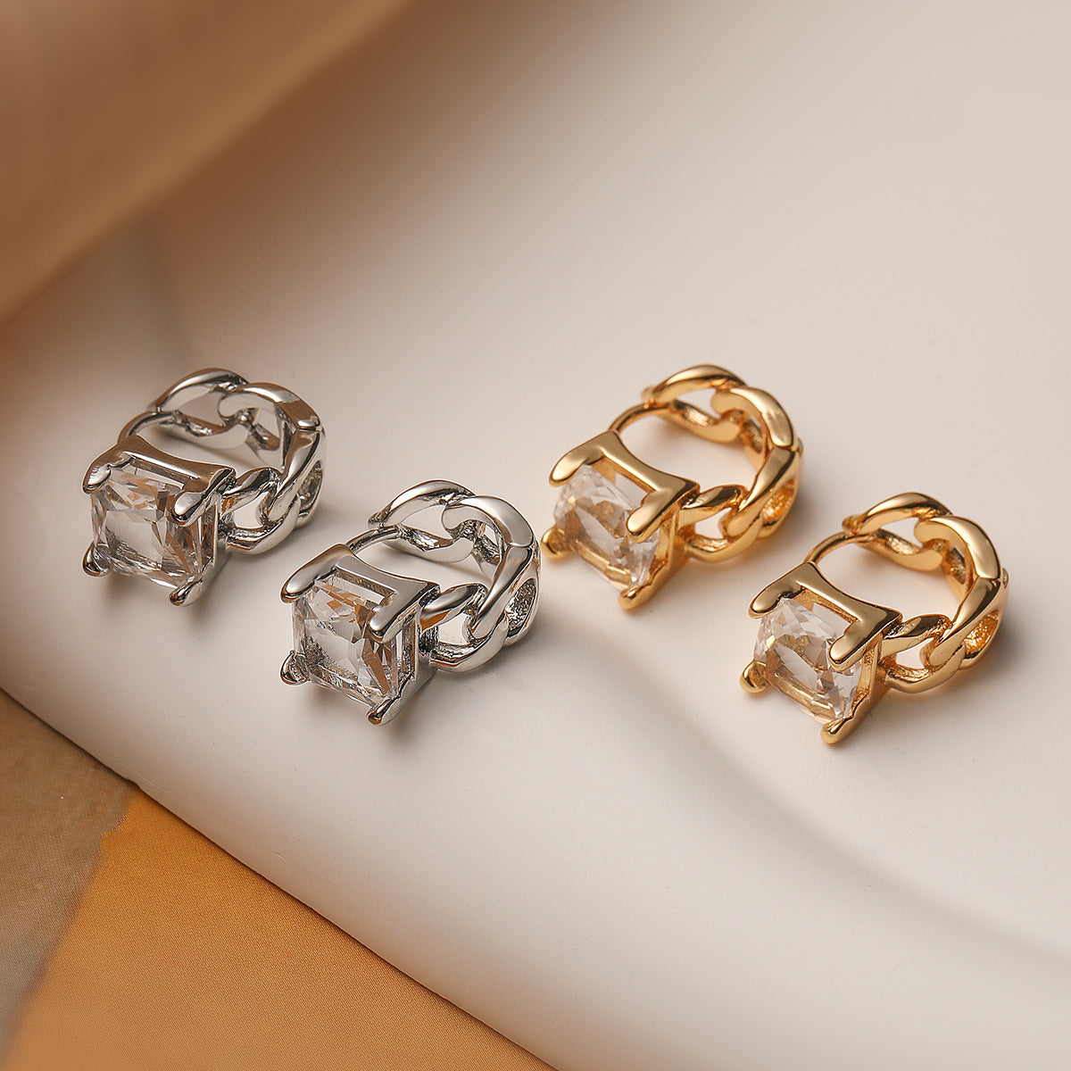 Minimalist Geometric Copper Hoop Earrings with Gold Plating and Irregular Design for Women