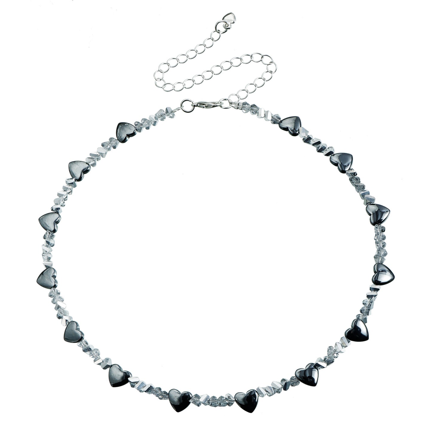 Collar con colgante de aleación con forma de corazón minimalista y baño de rodio para mujer