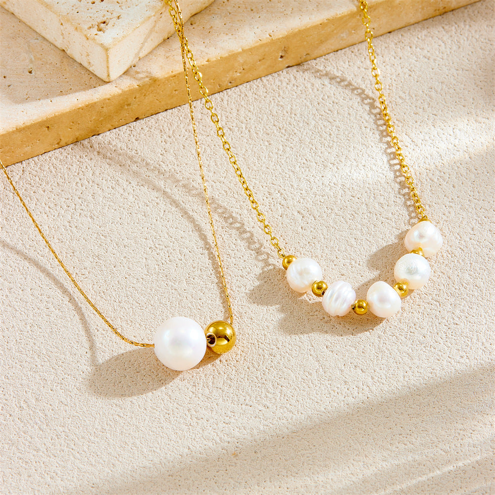 Minimalist Fashionable Irregular Geometric Stainless Steel Pendant Necklace for Women with Electroplated Finish and Box Chain