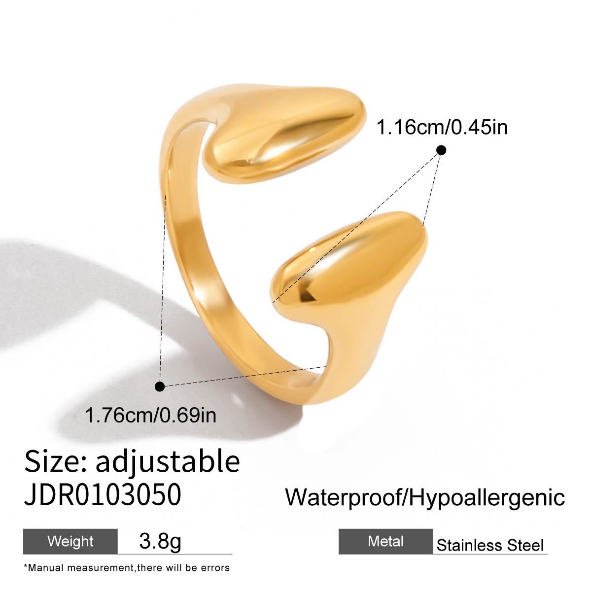 Geometric Plated Stainless Steel Ring for Women