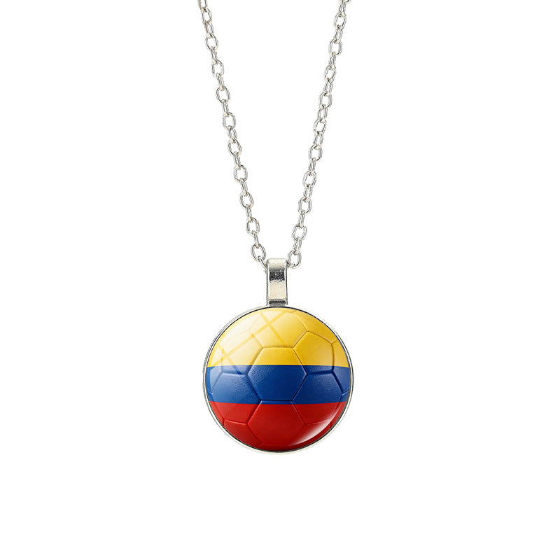 Collana Unisex Casual con Pendente Rotondo Geometrico in Cristallo, Placcato in Lega, con Catena a Cavo