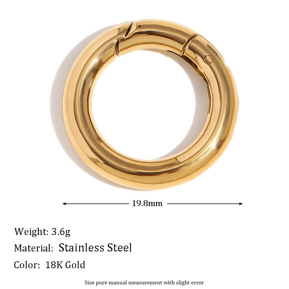 Ciondolo da Donna a Bottone Geometrico Minimalista in Acciaio Inossidabile con Placcatura in Oro 18K