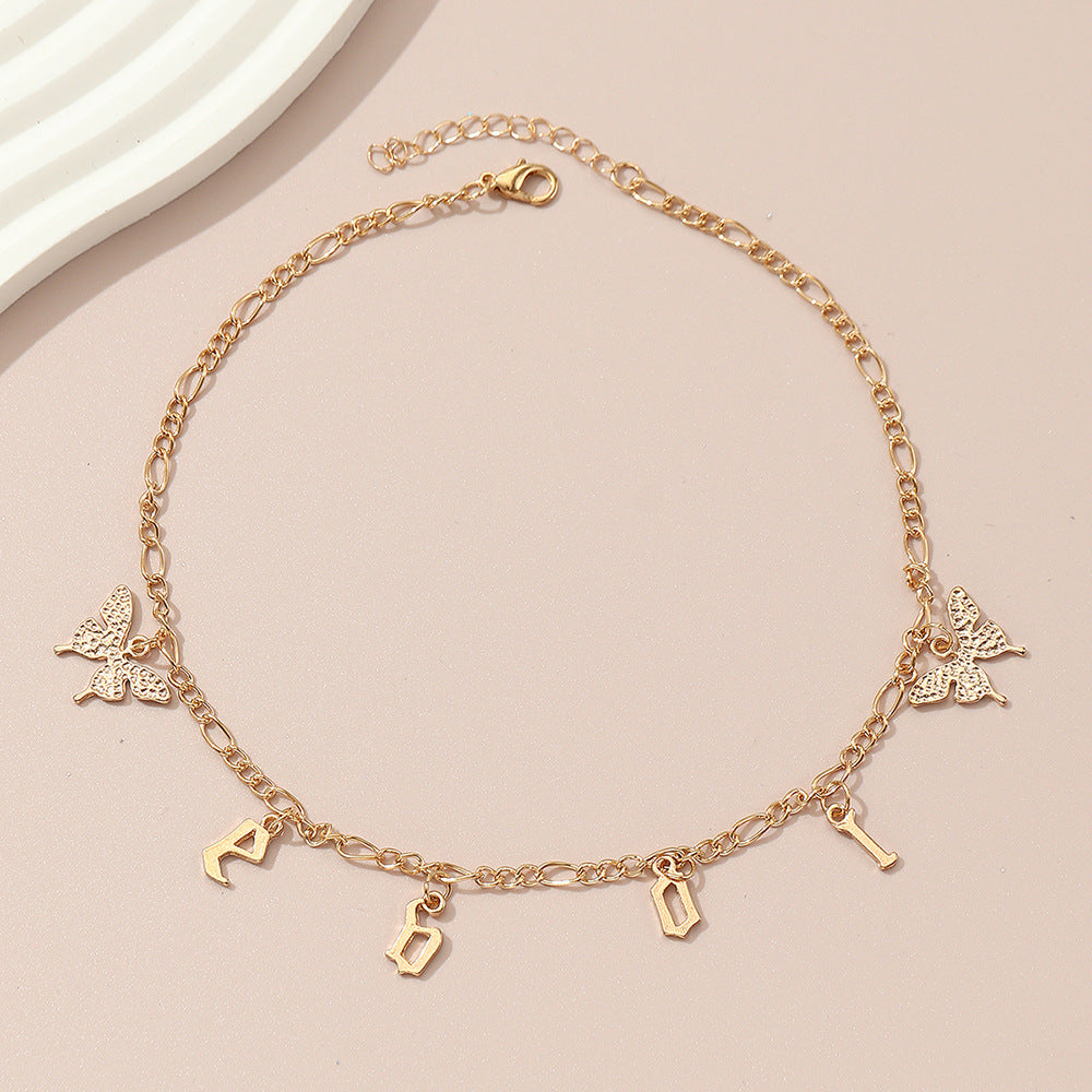 Collana con Pendente a Farfalla Minimalista per Ragazze in Lega Metallica con Catena a Onda d'Acqua Collana girocollo per Bambini