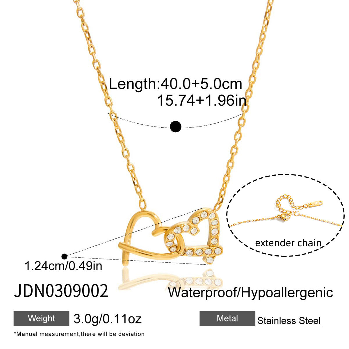 Heart Shaped Plated Stainless Steel and Titanium Steel Jewelry Set for Women