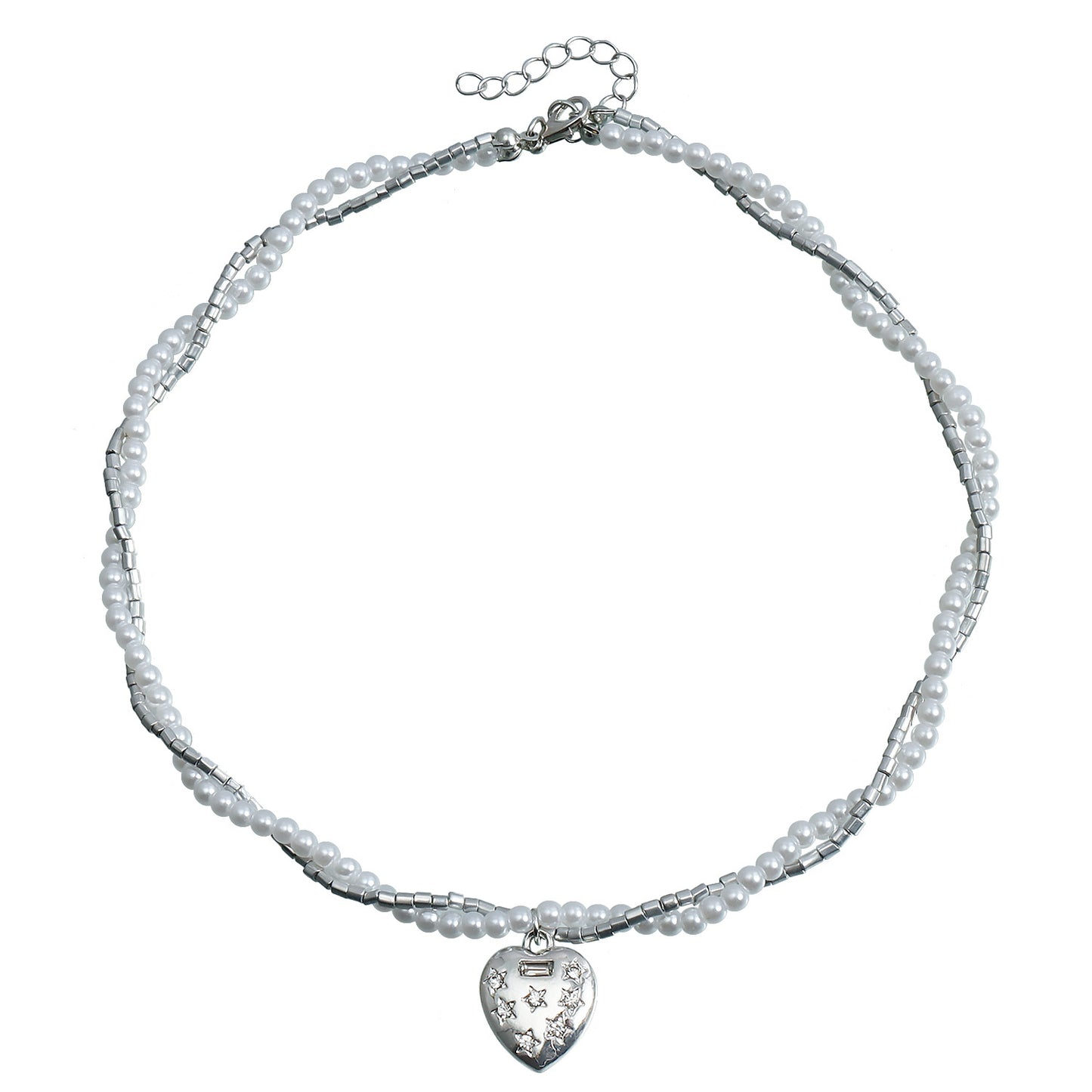 Minimalist Heart-Shaped Baroque Pearl Pendant Necklace for Women with Gold-Plated Alloy and Delicate Clavicle Chain