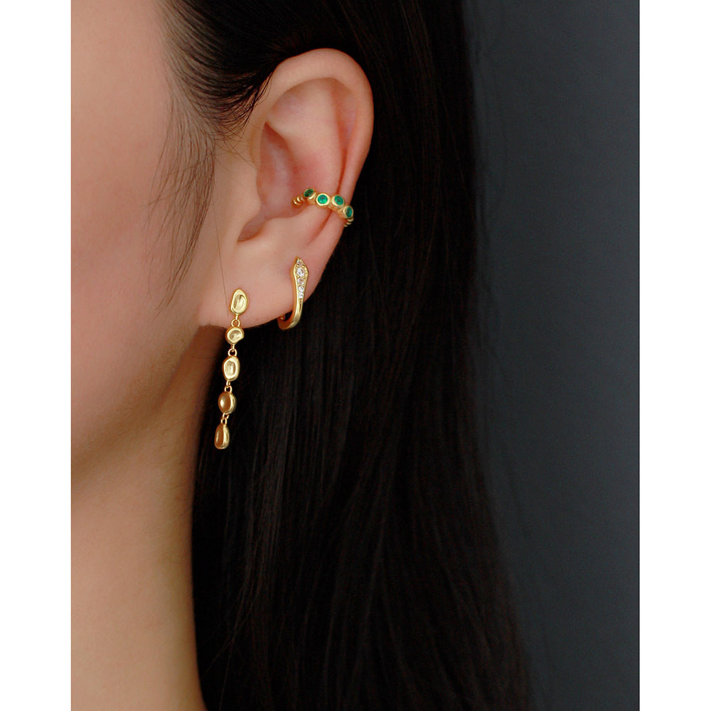 Pendientes colgantes geométricos de plata de ley S925 para mujer, estilo minimalista de moda, joyas chapadas, YHE0294