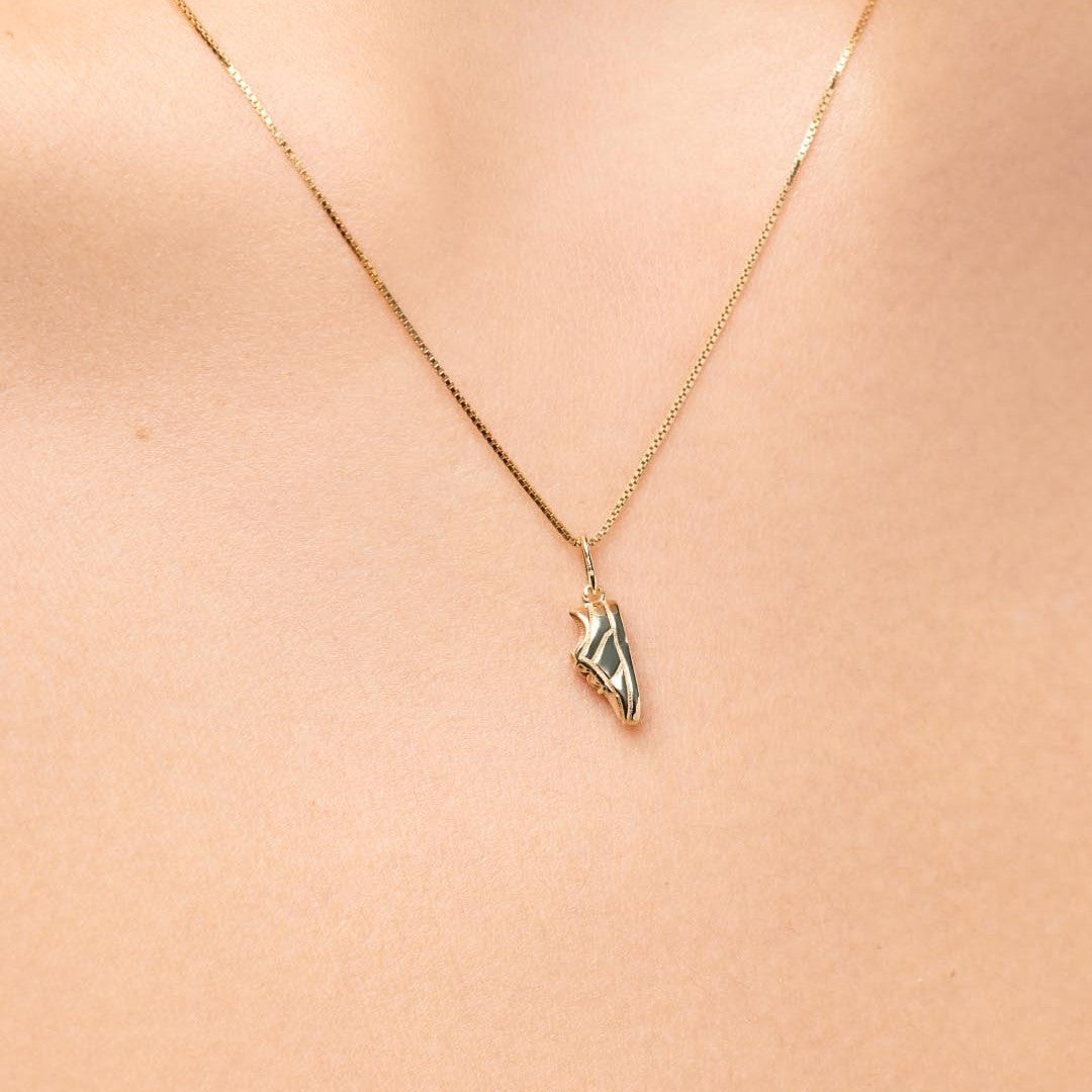 Vintage 18K Gold Plated Stainless Steel Heart Geometric Charm Bar Necklace for Unisex