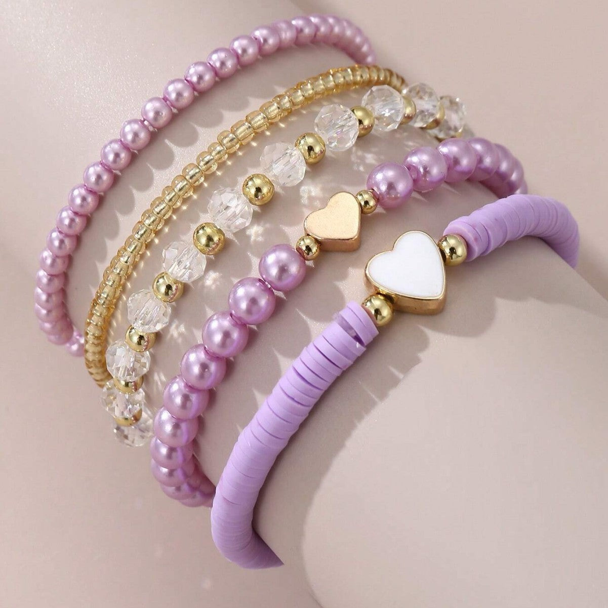 Set di braccialetti bohémien con perline per bambini - Braccialetti dell'amicizia regolabili e colorati con perline di rame e design a forma di cuore