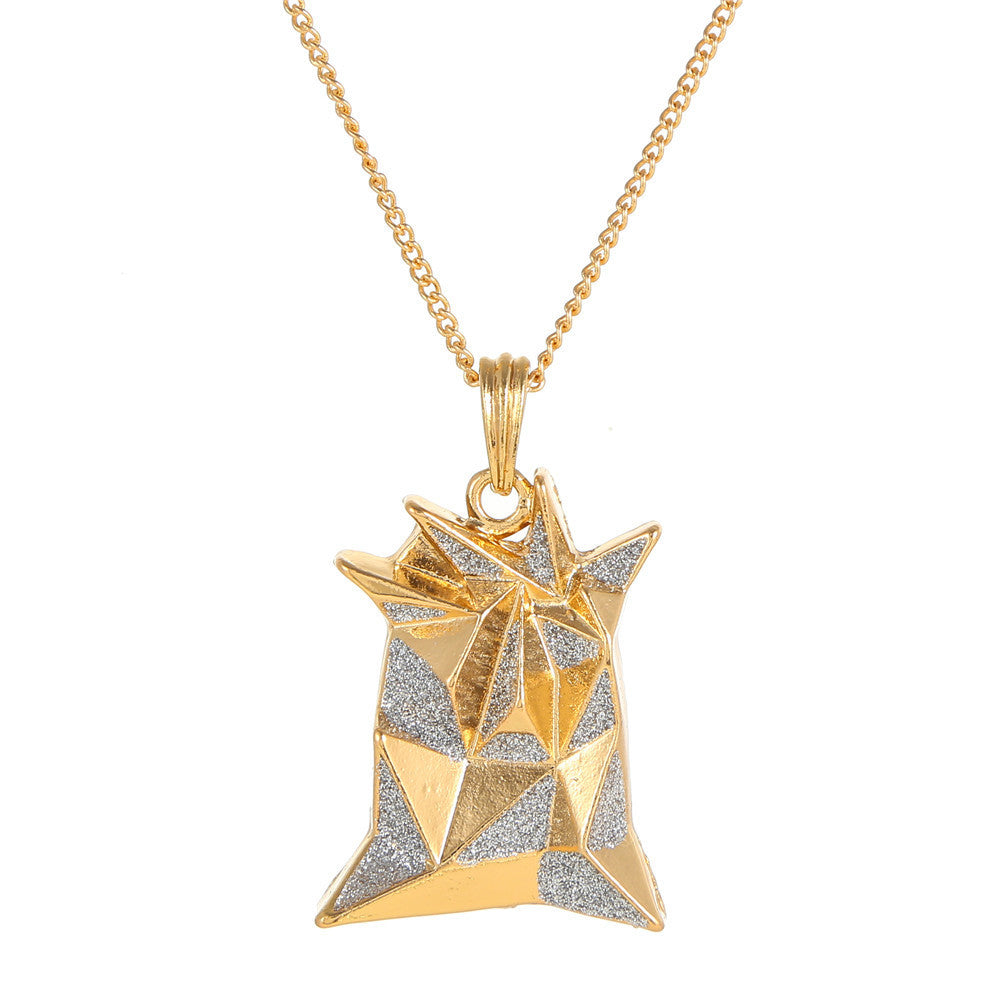 Vintage Geometric Drip Oil Alloy Pendant Necklace with Ball Chain for Unisex