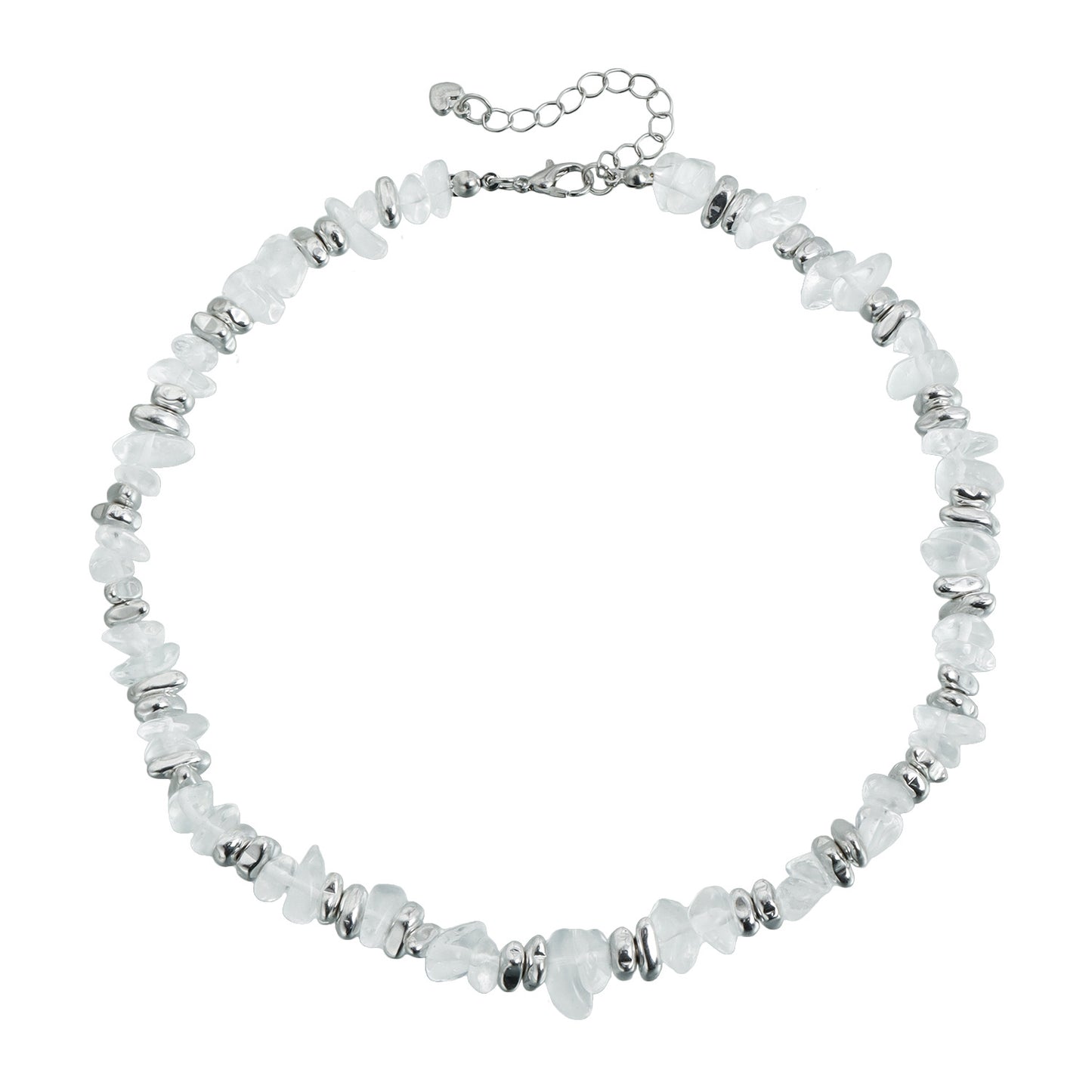 Minimalist Geometric Plated Hematite Stone Beaded Necklace Casual Abstract Jewelry for Women and Men