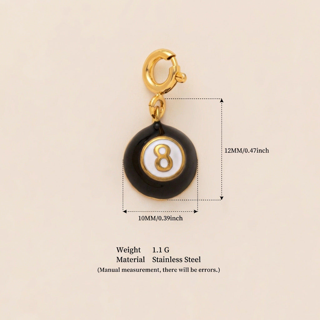Minimalist Geometric Stainless Steel Charm Bar with Cubic Zirconia Inlay 18K Gold Plated Pendant for Women