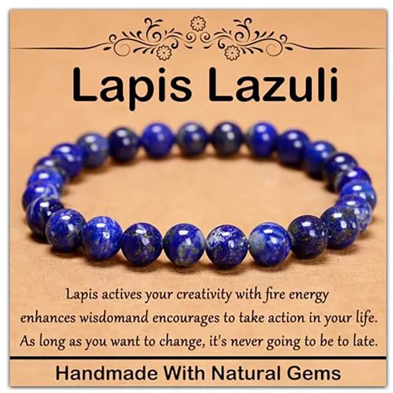 Minimalist Natural Stone Beaded Bracelet Unisex Geometric Round Handmade Jewelry Gift
