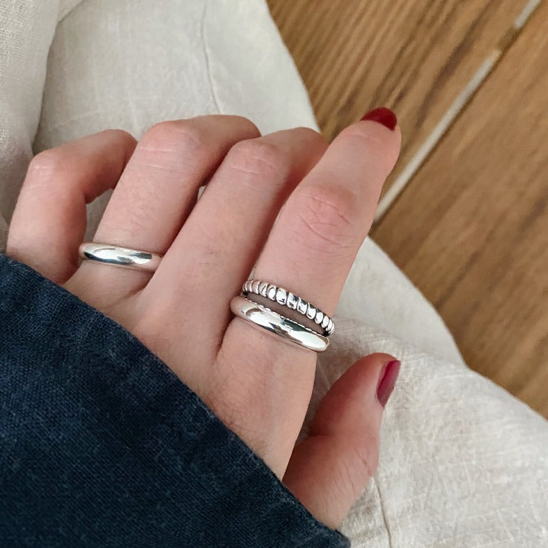 Minimalist 925 Sterling Silver Heart Ring for Women