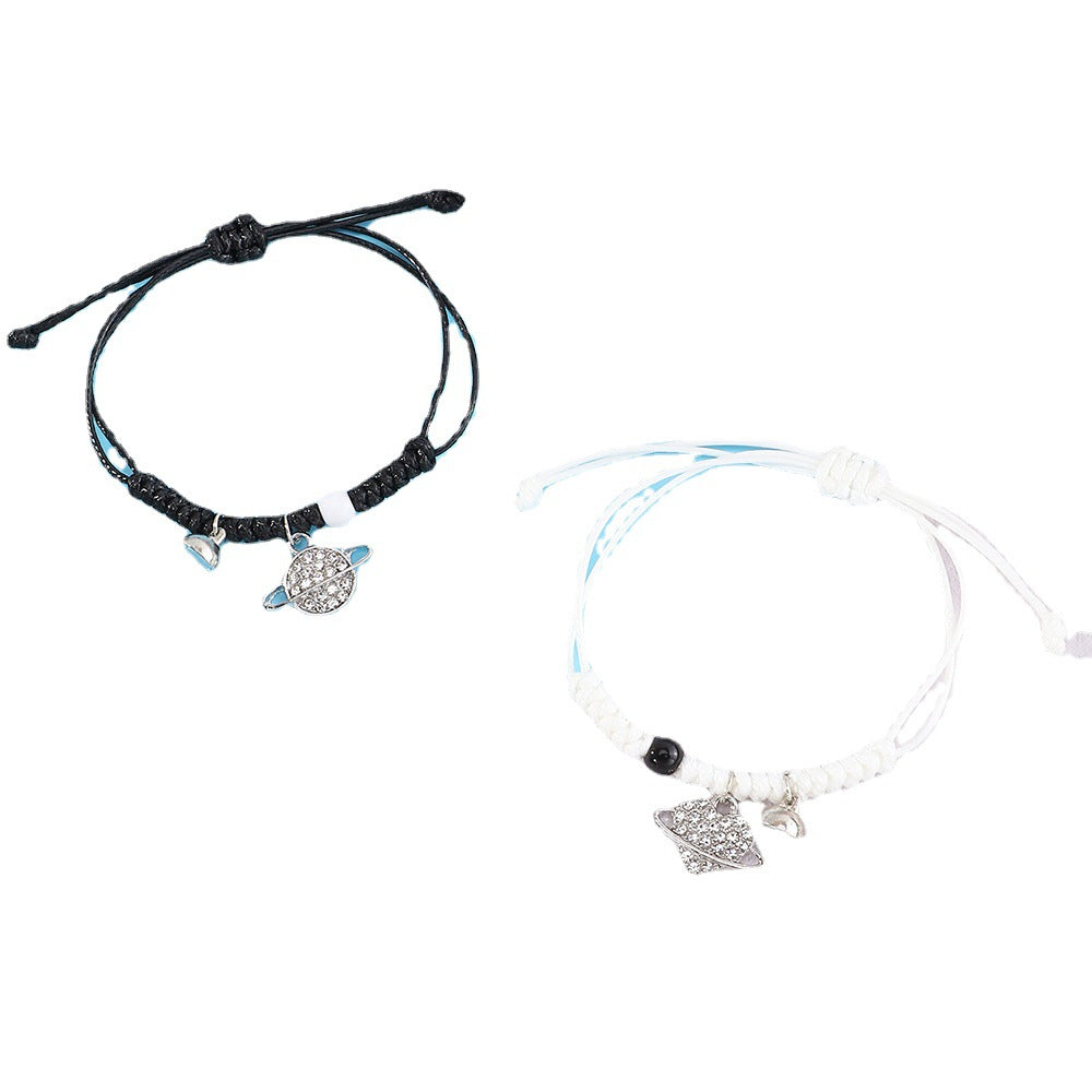Bracciale regolabile artigianale in lega a forma di stella con intarsio di strass per donne e ragazze, gioielli celesti minimalisti