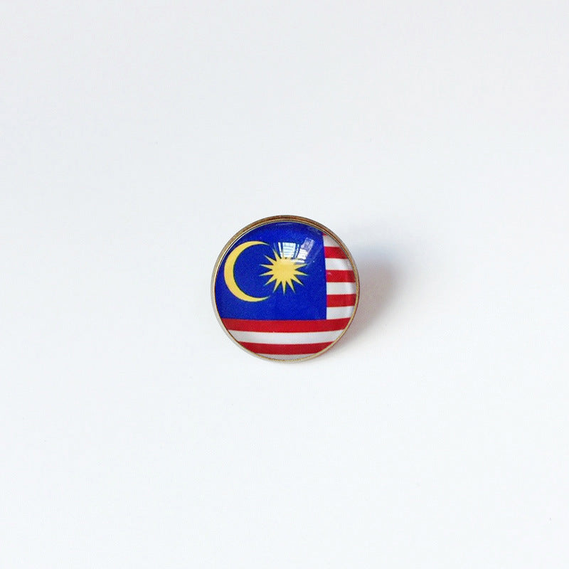 Pin de Solapa de Aleación Esmaltado Personalizado con Diseño de Bandera del Mundo para Hombres y Mujeres