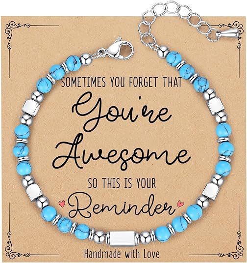 Bohemian Sweet Geometric Natural Stone Turquoise Agate Zebra Print Stainless Steel Bracelet Unisex