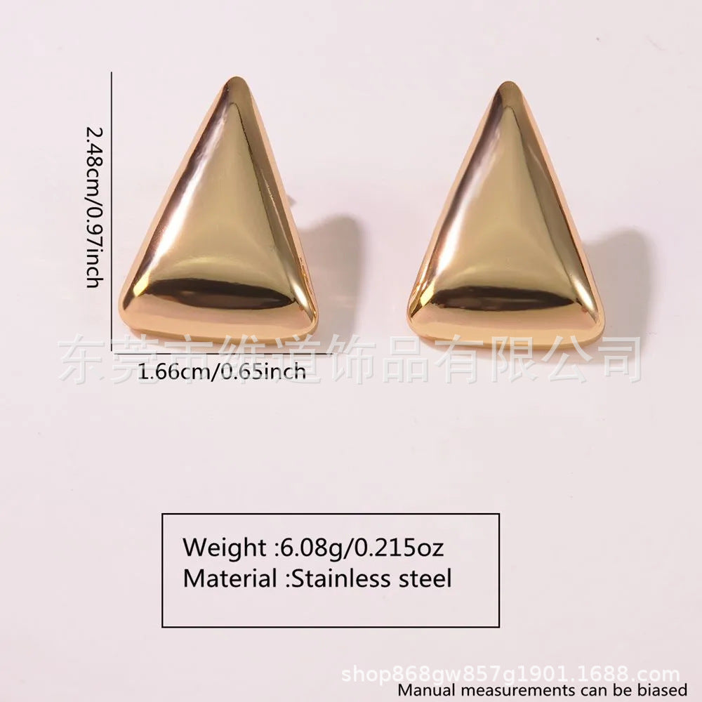 Beach Style Stainless Steel Geometric Starfish Shell Stud Earrings for Women