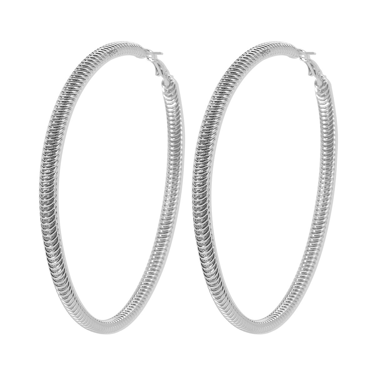 Pendientes llamativos de acero galvanizado con diseño circular geométrico minimalista de estilo vintage, con collar y pulsera a juego para mujer