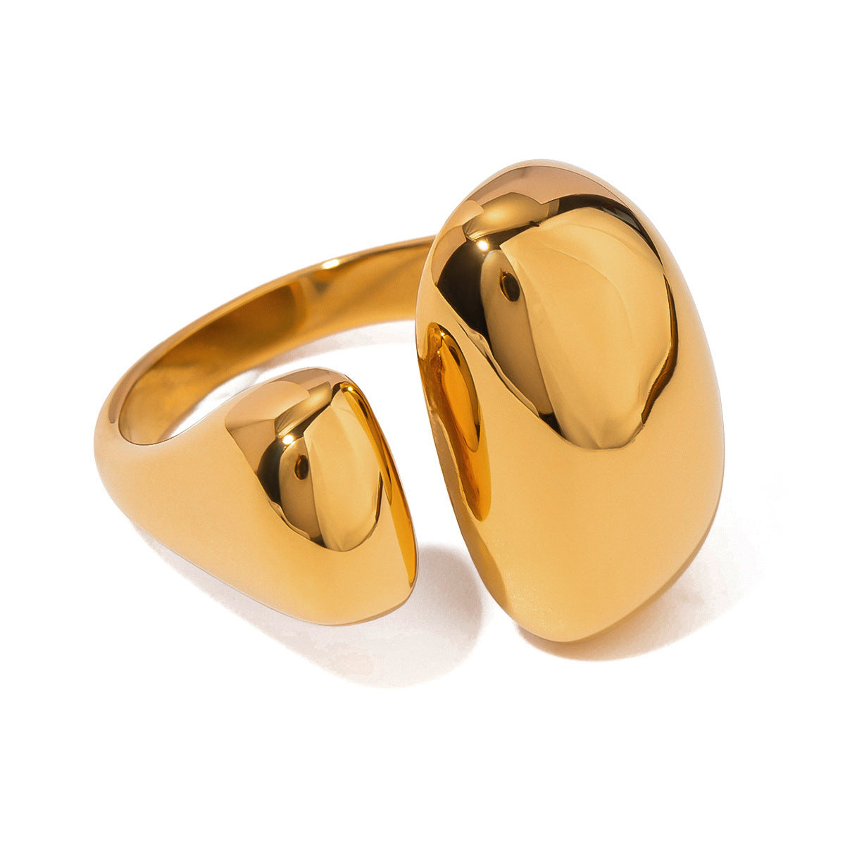 Geometric Plated Stainless Steel Ring for Women