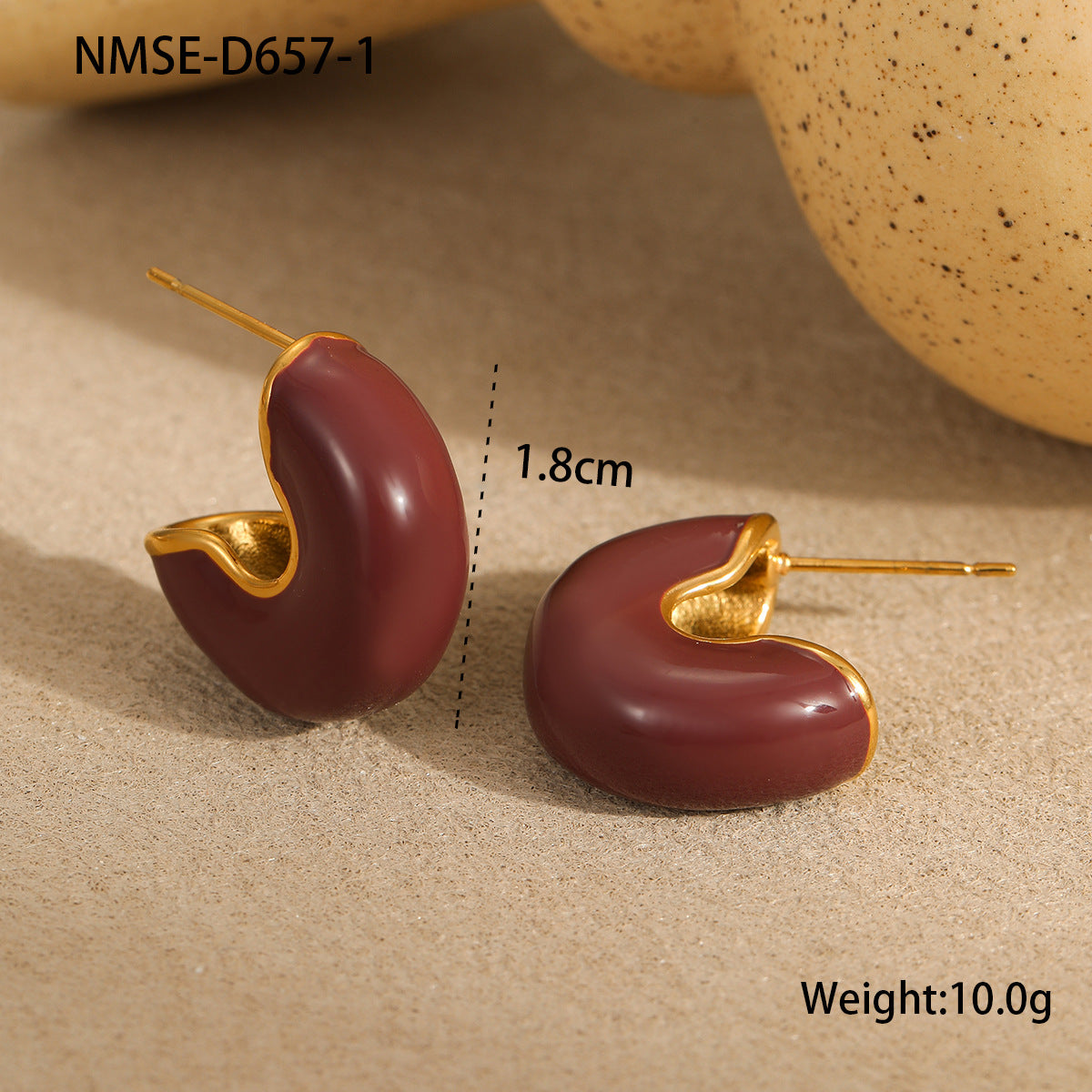 Pendientes minimalistas de acero inoxidable geométricos en forma de U con acabado chapado para mujer
