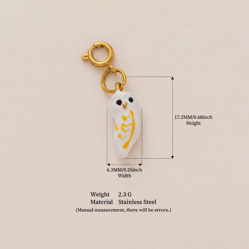 Vintage 18K Gold Plated Stainless Steel Animal Pendant Charm Bar for Women