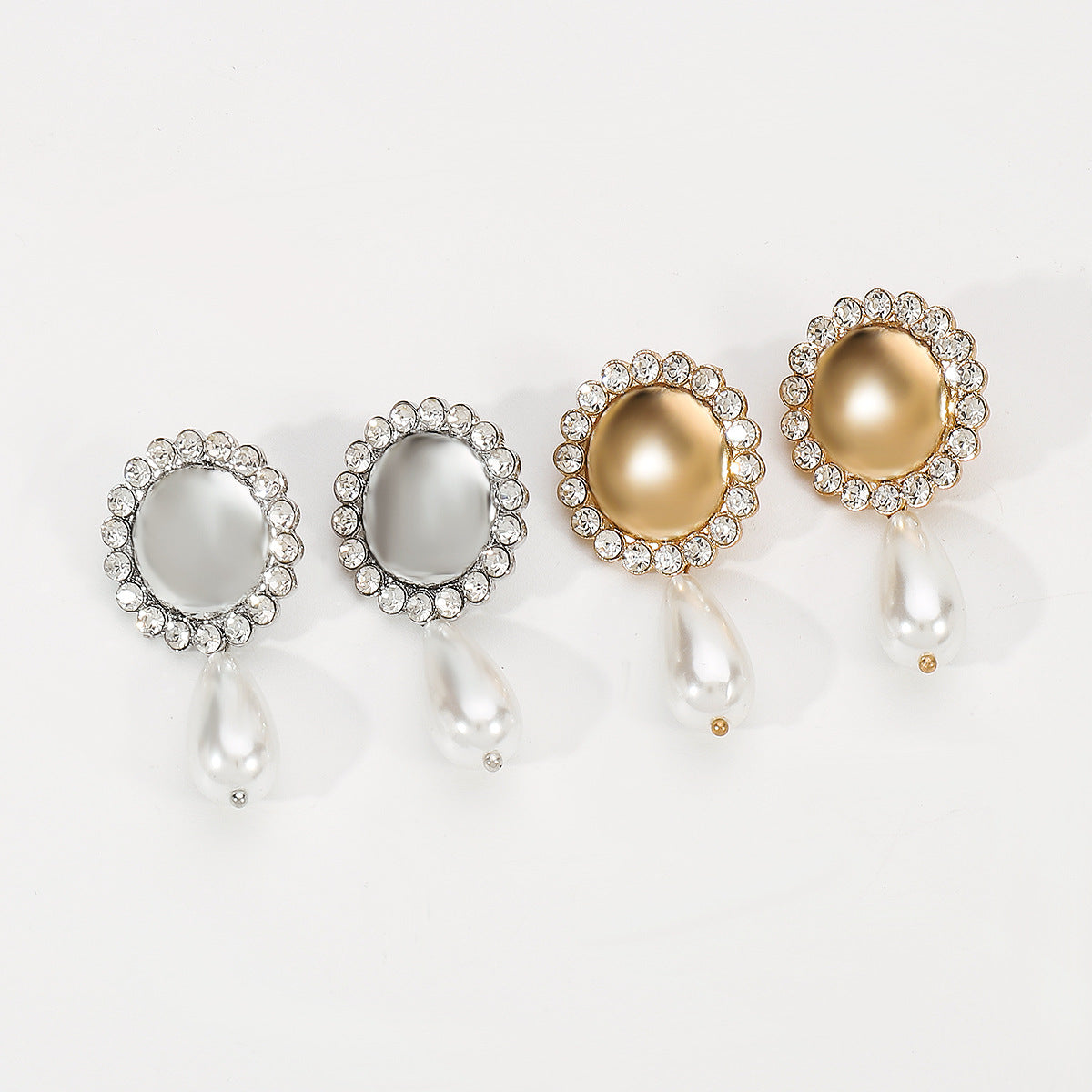 Pendientes de Aleación con Forma de Goteo Dulce y Atrevida, con Incrustaciones de Perlas Simuladas, para Mujer