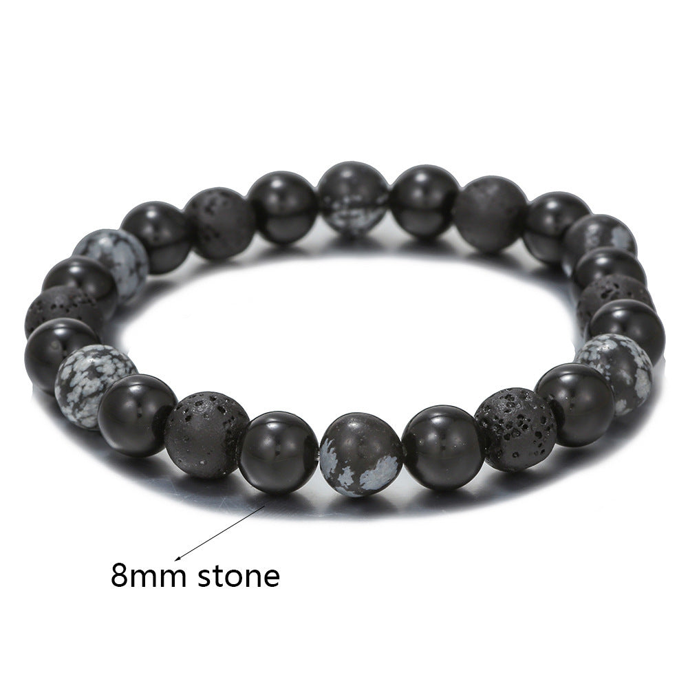 New Chinese Style Ethnic Double Layer Wood and Imitation Jade Beaded Bracelet for Women