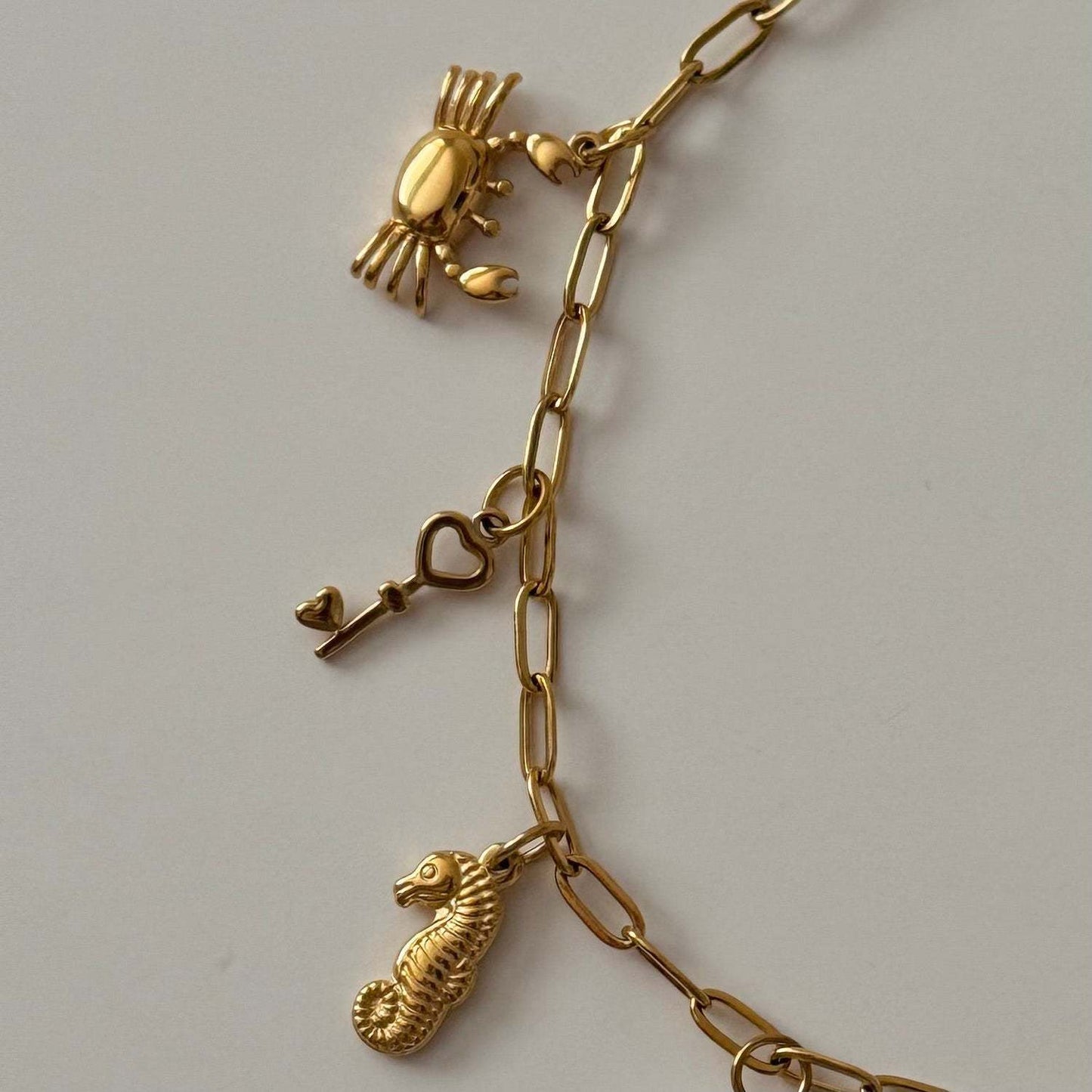 Collana Unisex Con Catenina A Cavetto Con Ciondolo A Stella Marina E Conca In Acciaio Inossidabile Placcato Oro 18K, Gioielli Estivi Da Spiaggia
