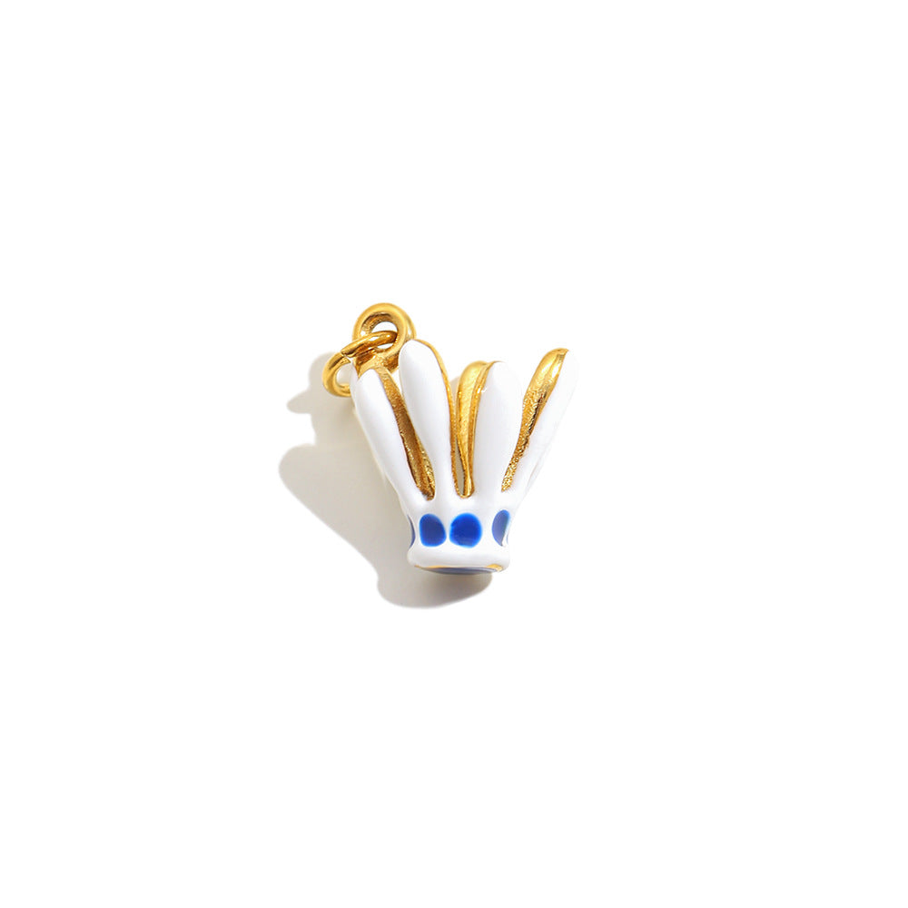 18K Gold Plated Drip Oil Animal Shape Stainless Steel Charm Bar