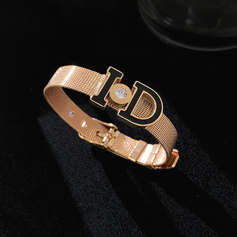 Geometric Star Titanium Steel Plated Cable Chain Bracelet