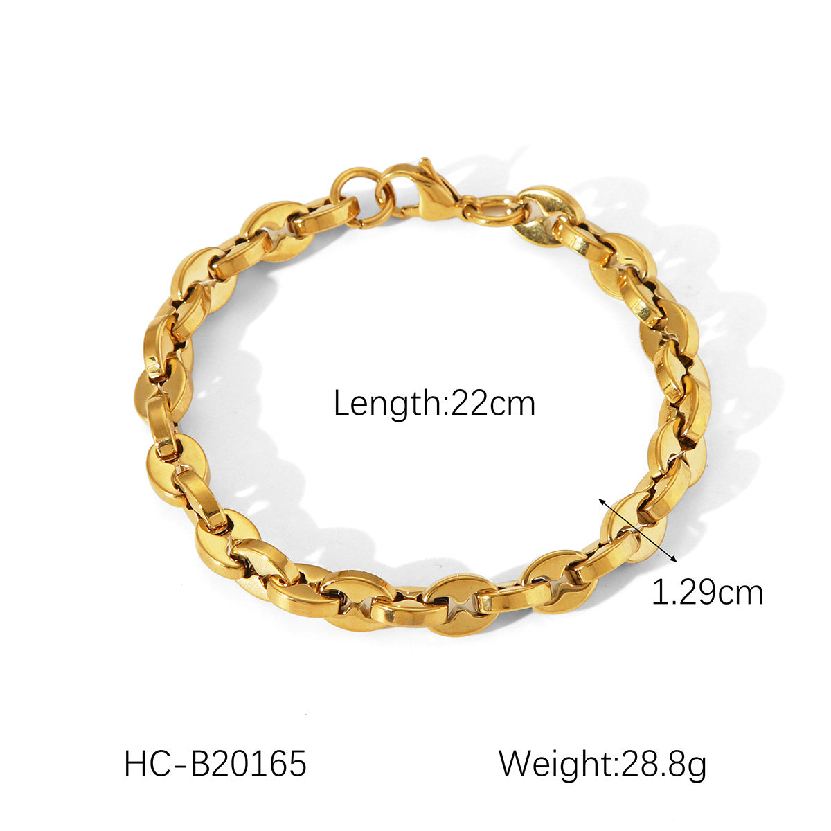 Bracciale in acciaio inossidabile geometrico stile INS con catena a corda ritorta, catena a lama, catena Figaro e catena Snake placcate in oro 18 carati
