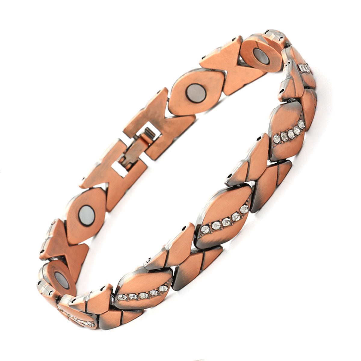 Bracciale Minimalista Magnetico Regolabile a Forma di Foglia in Lega di Zinco Placcato con Design Geometrico per Donna e Uomo